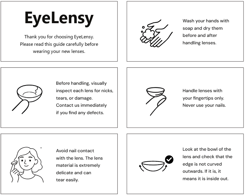 EyeLensy lens wearing guide – step 1
