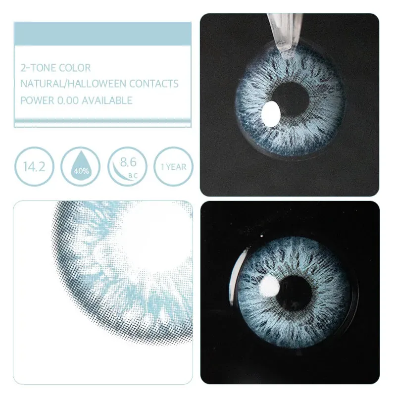 EyeLensy Flirtblau Farbige Kontaktlinsen 1 Jahr