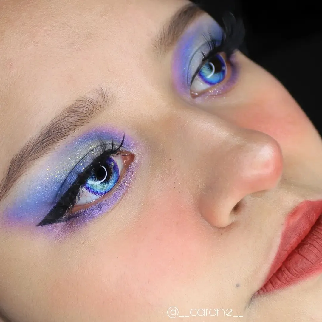 EyeLensy Křišťál modrá Barevné Kontaktní Čočky 1 Rok