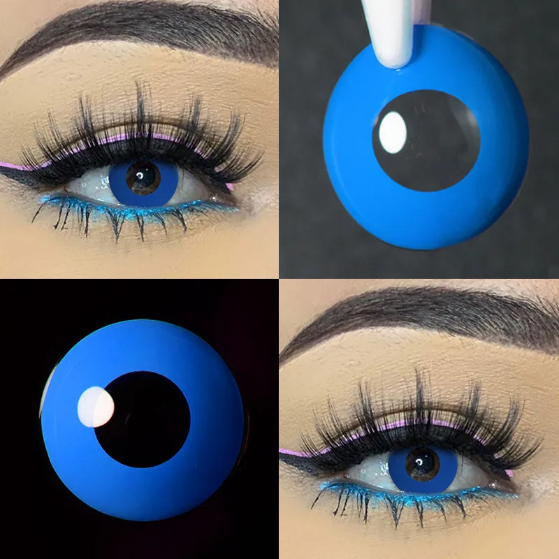 EyeLensy Czysty Ciemny Niebieski Kolorowe Soczewki Kontaktowe 1 Rok