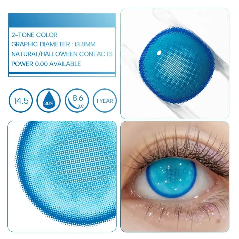 EyeLensy 사이버 메시 블루 색렌즈 서클렌즈 1년