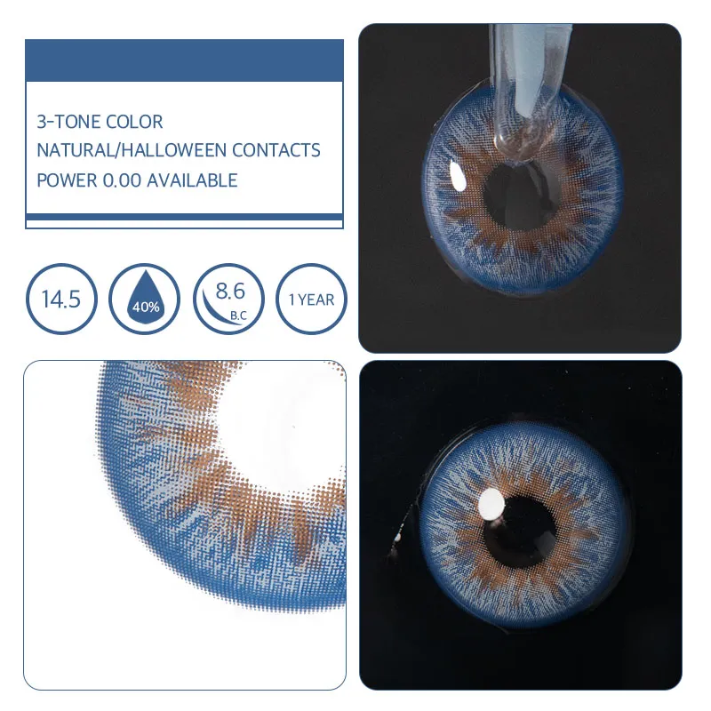 EyeLensy Pávově modrá Barevné Kontaktní Čočky 1 Rok