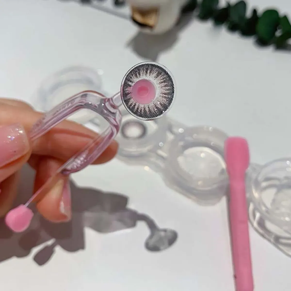 Alat Pakai (Set Pinset Lembut Silikon Lensa Kontak Berwarna