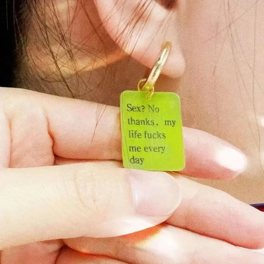 EyeLensy S Word Earrings | Accessory