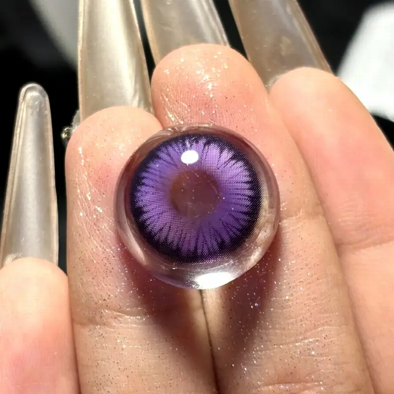 EyeLensy Lodowy Płatek Fioletowy Kolorowe Soczewki Kontaktowe 6 Miesięcy