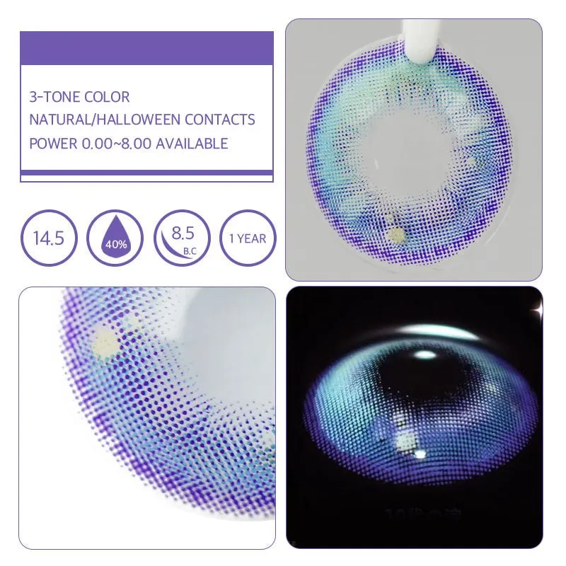 EyeLensy Křišťál modrá Barevné Kontaktní Čočky 1 Rok