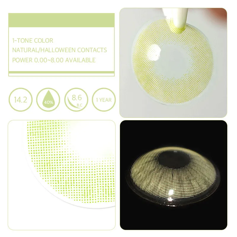 EyeLensy Ánh sáng Cực Vàng Xanh Lá Kính Áp Tròng Màu 1 Năm