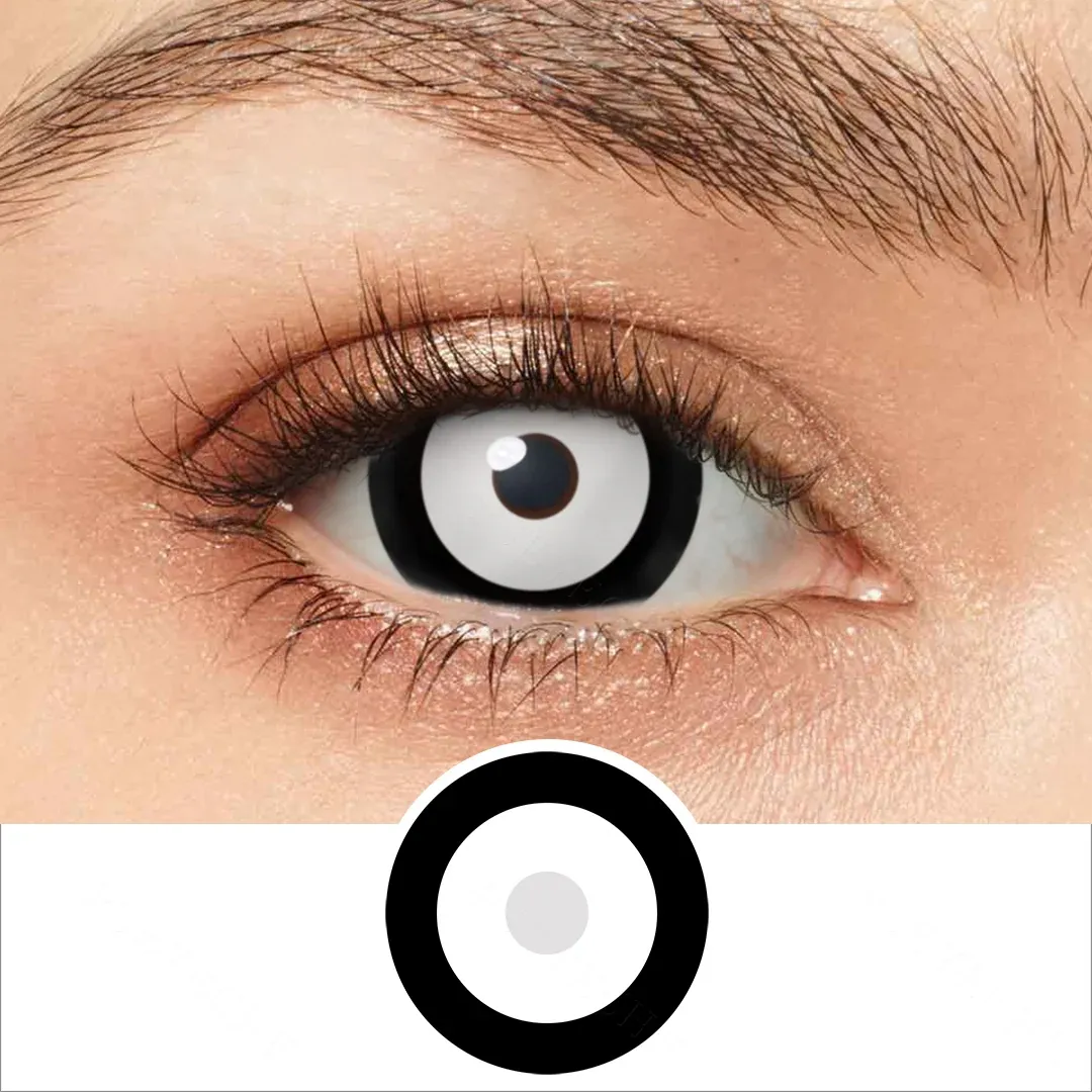 EyeLensy Mini Esclera Blanco y Negro 17mm Lentillas de Color 1 Año