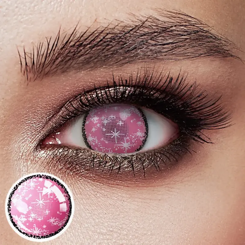 EyeLensy Sparkle Pink Gekleurde Contactlenzen 1 Jaar