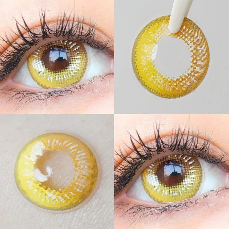 EyeLensy Überströmendes Gelb Farbige Kontaktlinsen 1 Jahr