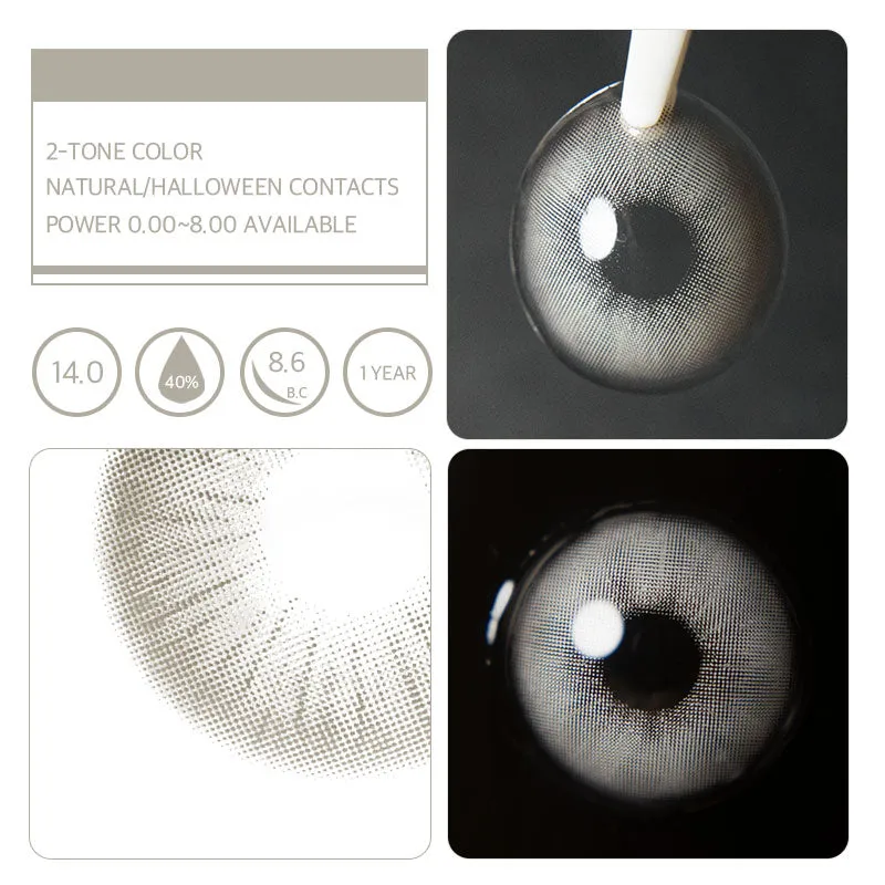 EyeLensy Czas Rzymu Szary Kolorowe Soczewki Kontaktowe 1 Rok