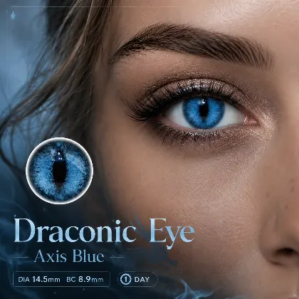 EyeLensy Drageøjeakse Blå Farvede Kontaktlinser Daglinser