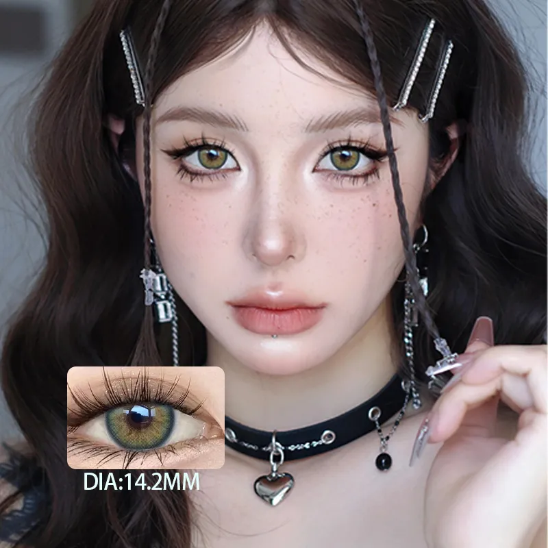 EyeLensy 하이브리드 키튼 그린 색렌즈 서클렌즈 1년