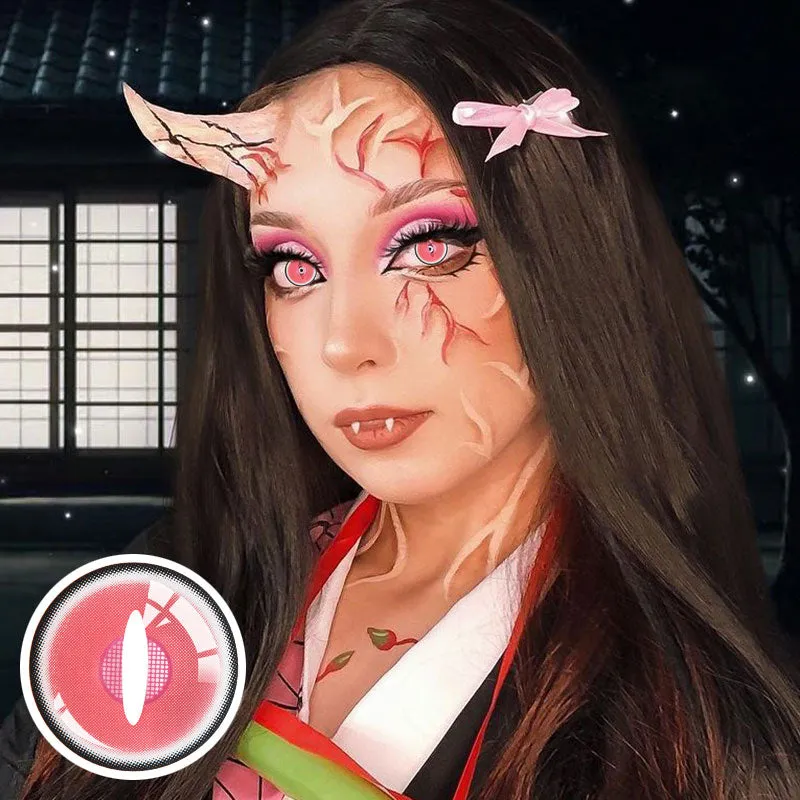 EyeLensy Dämonenjäger Nezuko Dämon Farbige Kontaktlinsen 1 Jahr