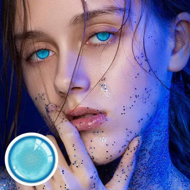 EyeLensy 사이버 메시 블루 색렌즈 서클렌즈 1년