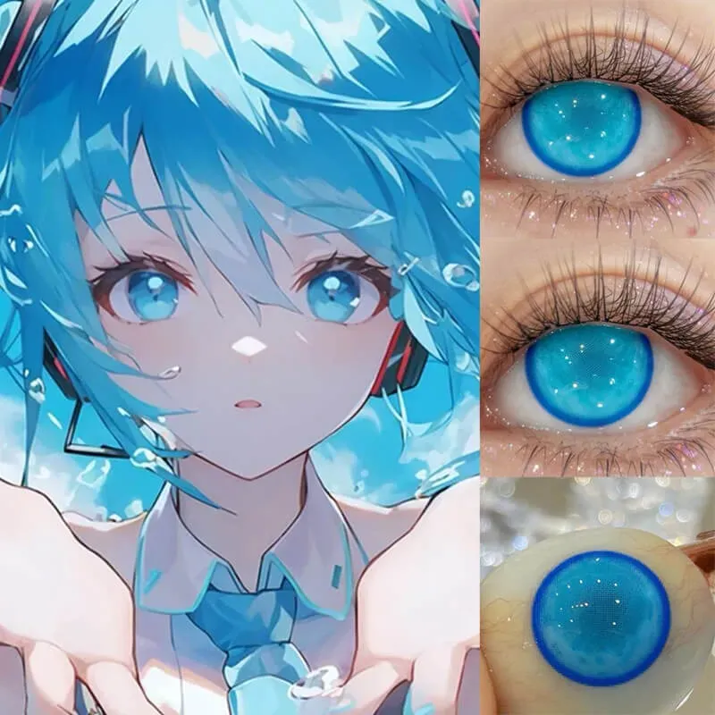 EyeLensy 사이버 메시 블루 색렌즈 서클렌즈 1년