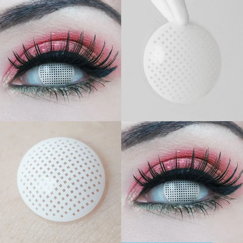 EyeLensy Bílá mřížka Barevné Kontaktní Čočky 1 Rok