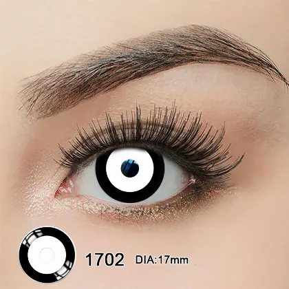 Eyeza Black and White Mini Sclera 17mm | 1 Year