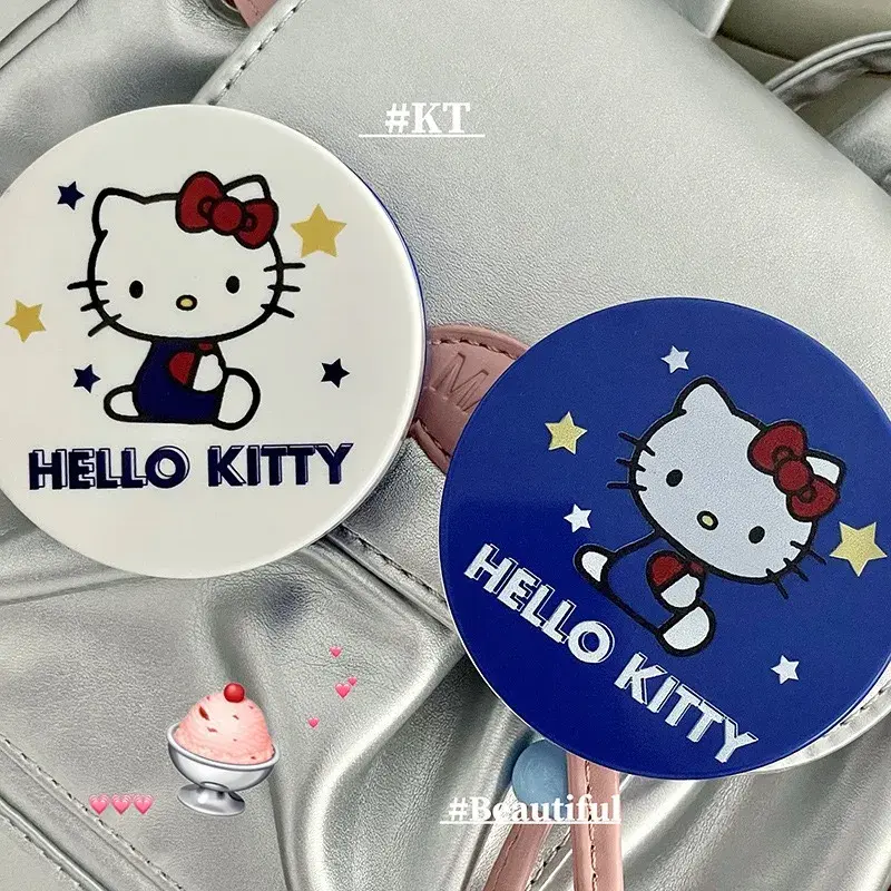 Estuche redondo lindo de caricatura Hello Kitty Lentillas de Color
